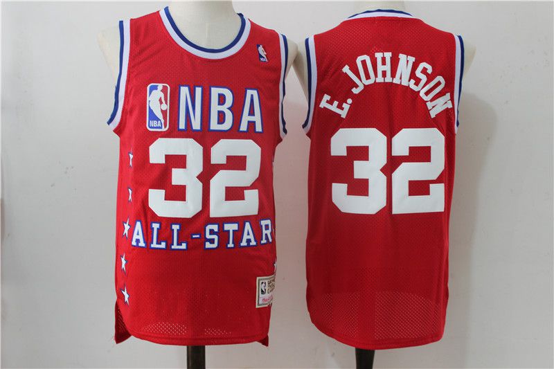 Men Los Angeles Lakers #32 Johnson Red All Star NBA Jerseys->los angeles lakers->NBA Jersey